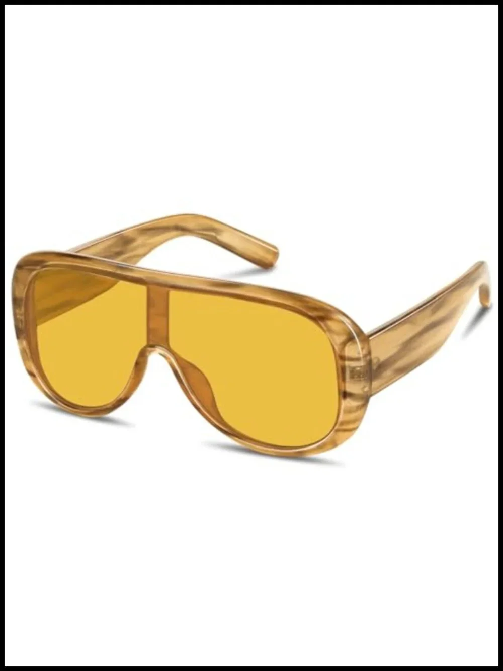 Oversized Shield Sunglasses UV400 Retro Thick Aviator Shades Fashion Sunnies
